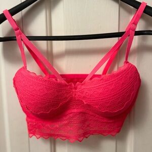 VICTORIA’S SECRET PINK hot pink bralette, size S